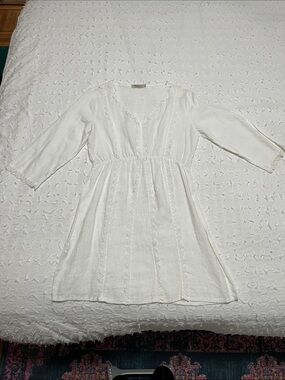 Valentina Naldi White Linen Mini Dress - Women's Casual Tunic